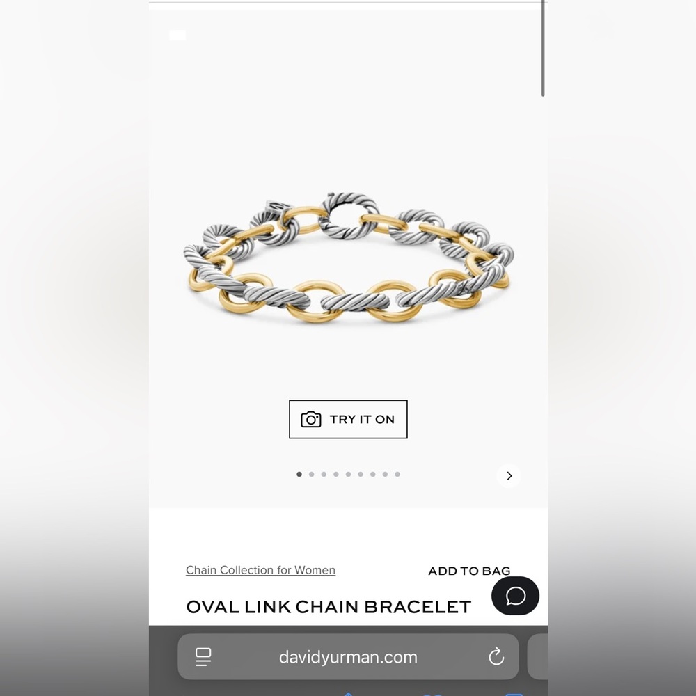 David Yurman Two-Tone Oval Link Chain Bracelet